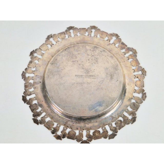 900 Pure Silver Platter from Florentina, Bogota, Colombia, 1970s For Sale - Image 6 of 18