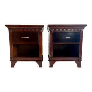 Pair of Arhaus Positano Tuscany Hardwood Nightstands For Sale