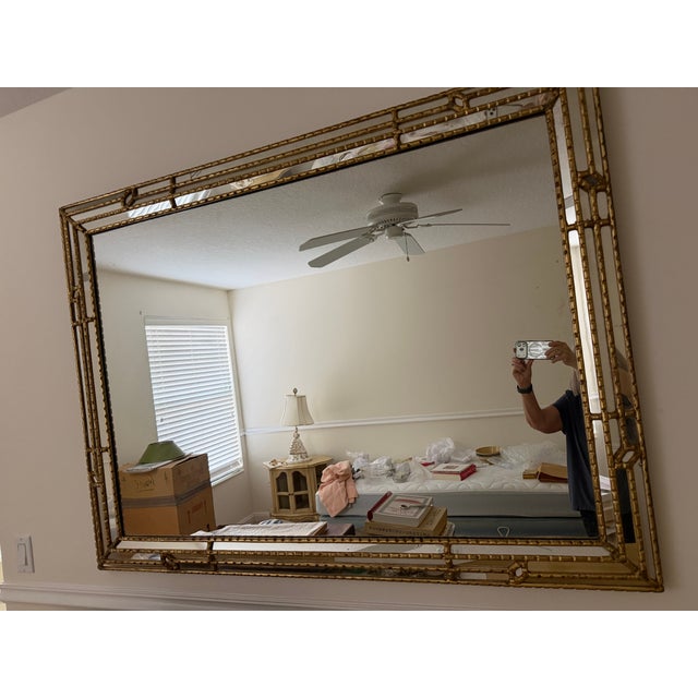 1960s Mid Century Modern Gold Tone Wall Mirro For Sale - Image 9 of 9