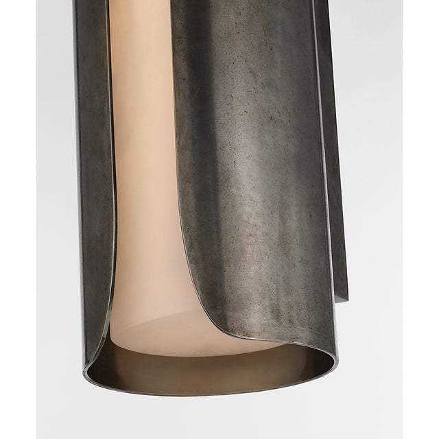 Modern Anne-Marie Barton for Visual Comfort Signature Armise 18" Sconce in Mottled Pewter with Alabaster For Sale - Image 3 of 10