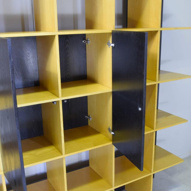 Grid Bookcase in Ash and Black Lacquer by Roberto Pamio & Renato Toso for Stilwood, 1970s For Sale - Image 10 of 15