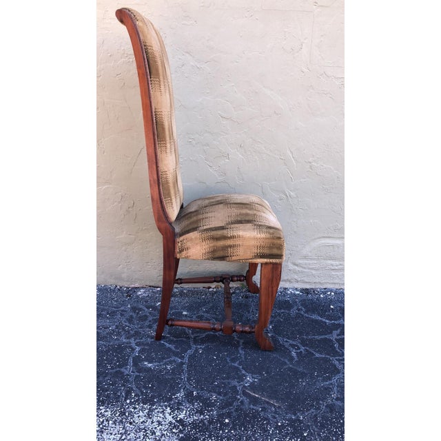 Art Deco 20th Century Set of Six Deco Dark Walnut Refinished Tall Back Dining Chairs For Sale - Image 3 of 18