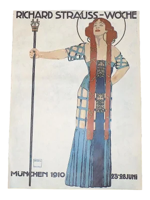 Vintage Poster Lithograph - Art Nouveau - 17" X 24"