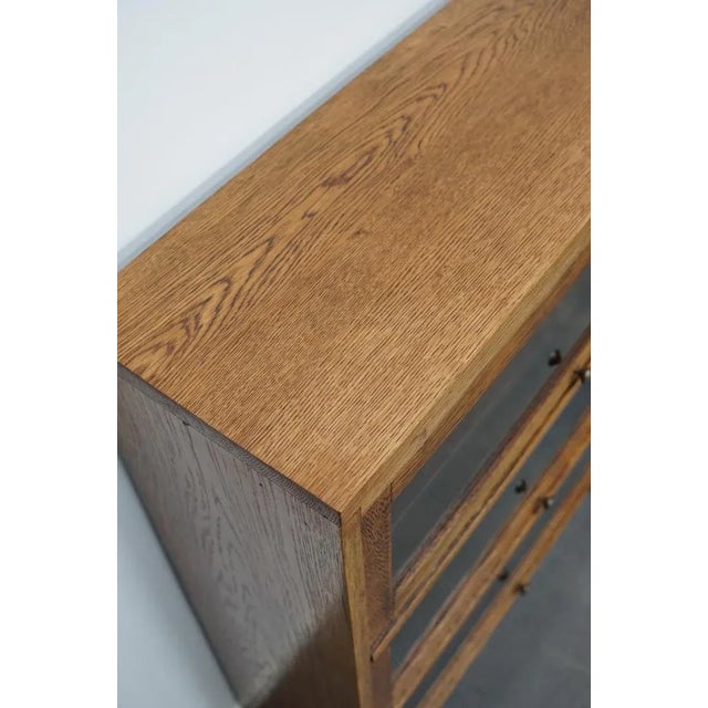Industrial German Oak Bookcase with Folding Doors in Style of Globe Wernicke, 1930s For Sale - Image 3 of 18