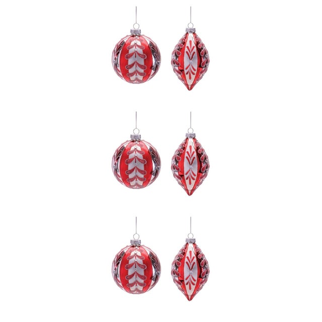 Glass Glass Ornament Set of 6 For Sale - Image 7 of 7
