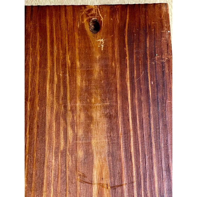 Brown Mid 20th Century French Cottage Hand Carved Pine Panel Café Scene Wall Hanging Decoration Couple For Sale - Image 8 of 11