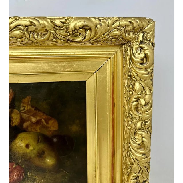 Late 18th Century Antique Still Life Fruits Oil on Canvas English Oil Painting Giltwood Frame For Sale - Image 5 of 9