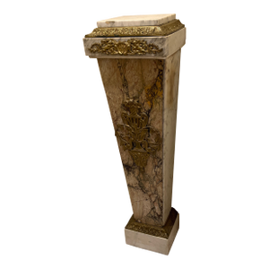 Antique Marble & Bronze Pedestal