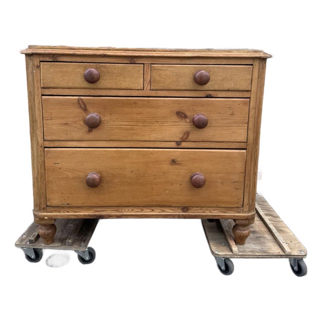 19th Century English Pine Chest of Drawers For Sale