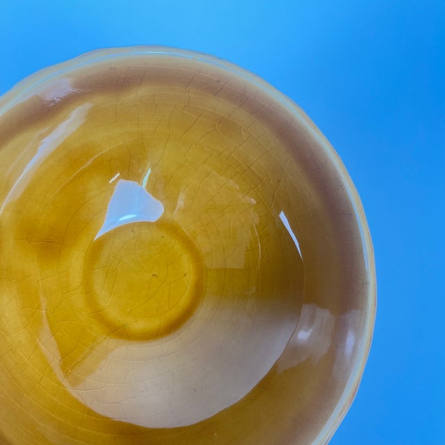 Goldenrod Cherry Slipware Sugar Bowl from Sarreguemines, 1970s For Sale - Image 8 of 10