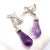 Metal 1980s Pair of Tiffany & Co Paloma Picasso X Drop Diamond Amethyst Night Day Platinum Earrings For Sale - Image 7 of 16