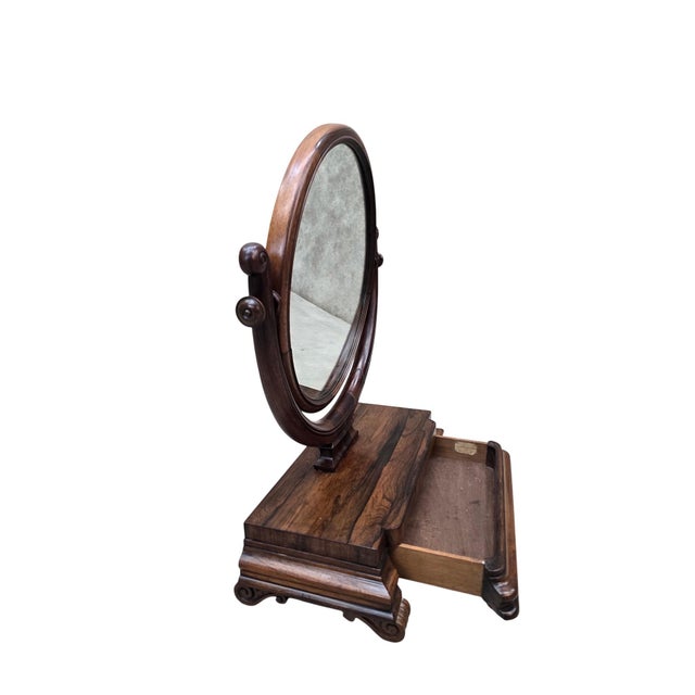 Antique Rosewood Tabletop Vanity Swing Mirror by Joseph Loader For Sale In Chicago - Image 6 of 8