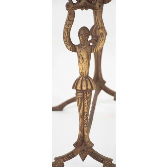 Mid 20th Century Art Nouveau Harlequin Figural Cast Iron Book Rack For Sale - Image 5 of 9