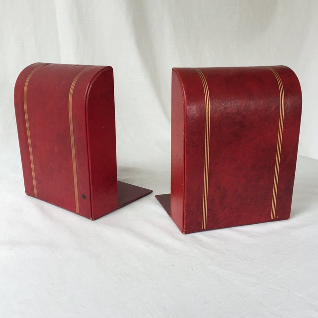Gilt Red Leather Bookends A Pair Chairish
