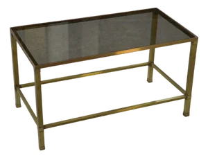 Brass and Smoked Glass Coffee Table, 1950s