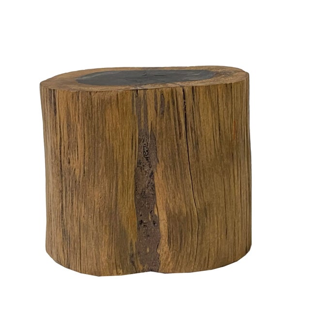2020s 5" Natural Brown Wood Irregular Round Shape Table Top Stand Riser For Sale - Image 5 of 6