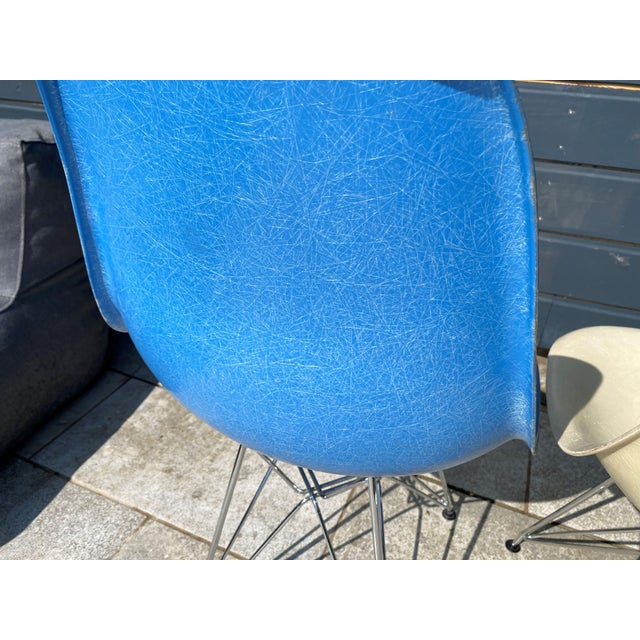 Blue Vintage Fiberglass DSR Eiffel Chairs by Charles and Ray Eames for Herman Miller, 1950s, Set of 4 For Sale - Image 8 of 16