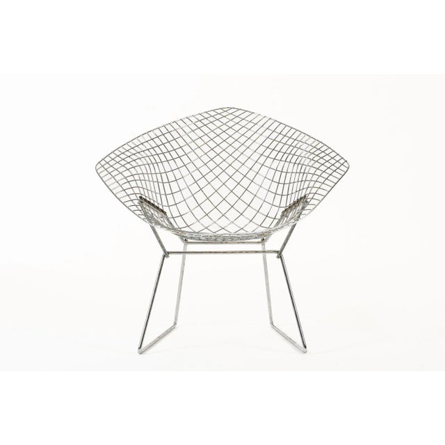 Silver Mid Century Diamond Wire Lounge Chair by Harry Bertoia for Knoll For Sale - Image 12 of 12