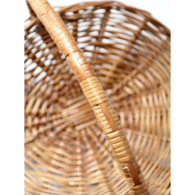 Brown Vintage Wicker Kindling Basket For Sale - Image 8 of 13
