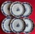 Set of six Chinese export porcelain blue and white plates. Each decorated in underglaze blue having a central floral spray...