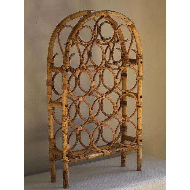 Mid 20th Century Vintage Mid-20th Century Bamboo Wine Rack For Sale - Image 5 of 12