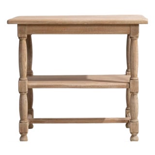 Oak Console Table With Turned Legs For Sale