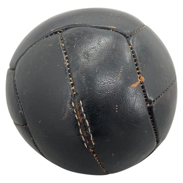 Vintage Leather Training Ball, 1930s For Sale - Image 6 of 6