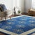 2020s 9x12 Handcrafted Exquisite Blue Floral Modern Flatweave Wool Carpet Rug For Sale - Image 5 of 7
