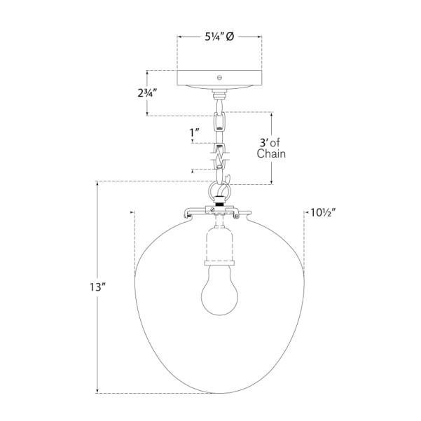 Transitional Thomas O'Brien for Visual Comfort Signature Katie Acorn Pendant in Bronze with White Glass For Sale - Image 3 of 3
