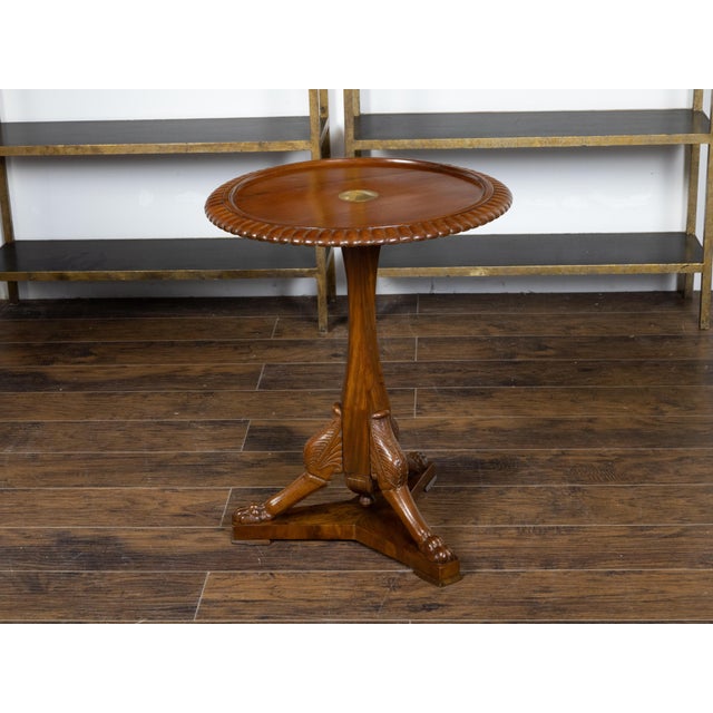 English 19th Century Mahogany Guéridon with Gadroons and Griffin Inspired Legs For Sale In Atlanta - Image 6 of 11