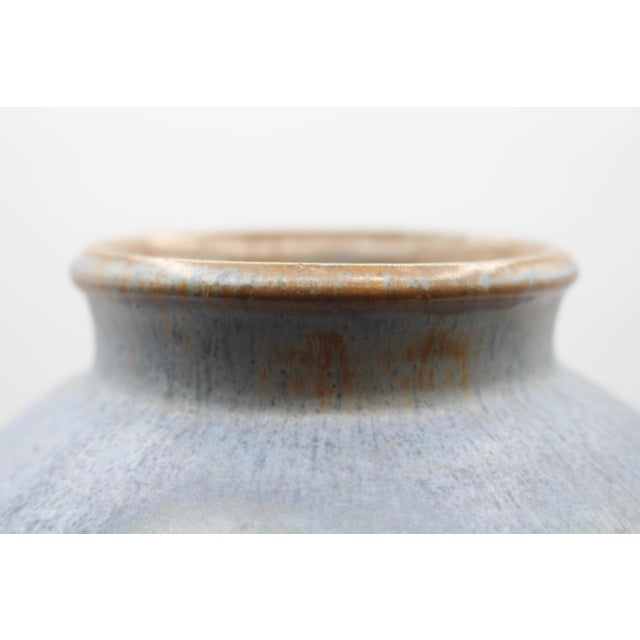 C. 1980s "Seagrove" Pottery Large Turned Vase by Walter & Dot Auman For Sale In Raleigh - Image 6 of 6