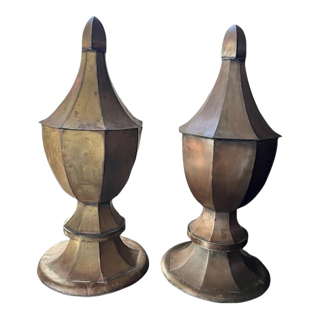 Pair of 19th Century Copper Urns For Sale