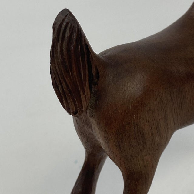 VTG Carved Wood 4" Saddle Bred Horse Weanling 3d Equine Folk Art Grand Walnut For Sale In Buffalo - Image 6 of 12