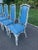Cornflower Blue White Chinese Chippendale Bamboo Patio Set by Kessler For Sale - Image 8 of 18