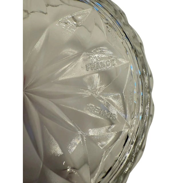 Transparent Mid 20th Century Reims French Cut Glass Bowl For Sale - Image 8 of 8