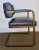 Mid-Century Modern Mid-Century Modern Inspired Blue Leather Accent Chair For Sale - Image 3 of 6