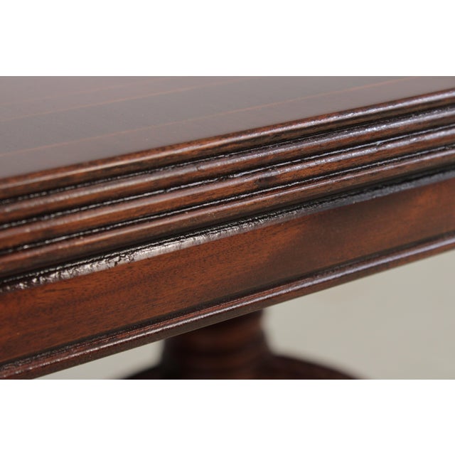 Brown Banded Border Mahogany Dining Room Table For Sale - Image 8 of 18