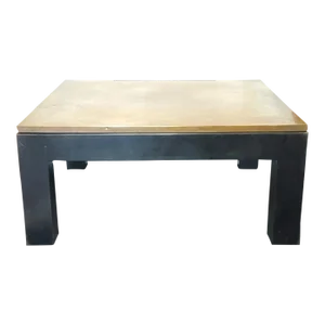1960s Mid-Century Modern Copper Top Coffee Table With Metal Base