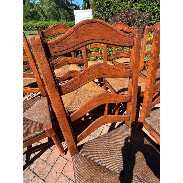 Traditional Ladderback Rush Seat Dining Chairs -Set of 10 For Sale - Image 3 of 17