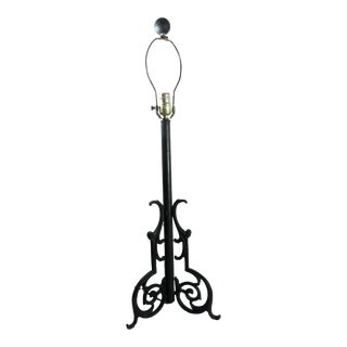 Mid Century Tall Table Lamp Metal, Iron Scroll Design For Sale