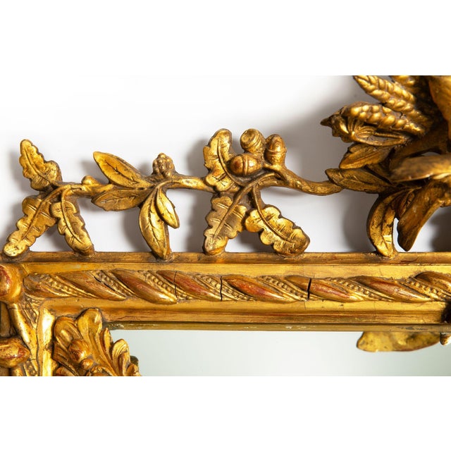 Wood Pair of 19th Century French Neoclassical Antique Giltwood “Wedding” Mirrors For Sale - Image 7 of 18