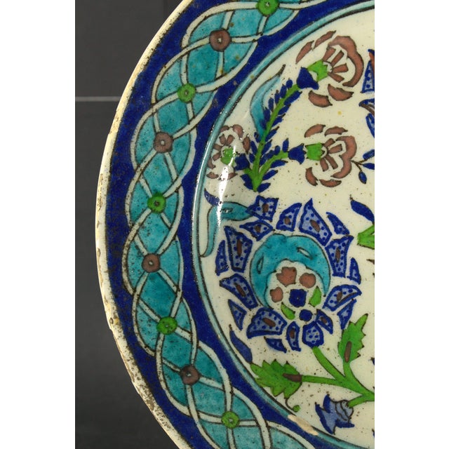 Iznik Pottery Ottoman Empire Turkey Large Plate Charger 11.5" For Sale - Image 9 of 18