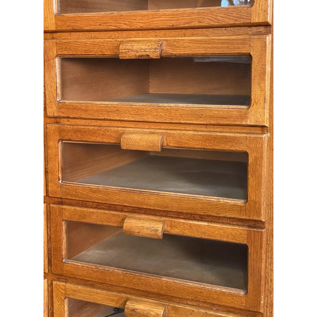 Double Haberdasher's Cabinet With Glass-Fronted Drawers From England For Sale - Image 12 of 12