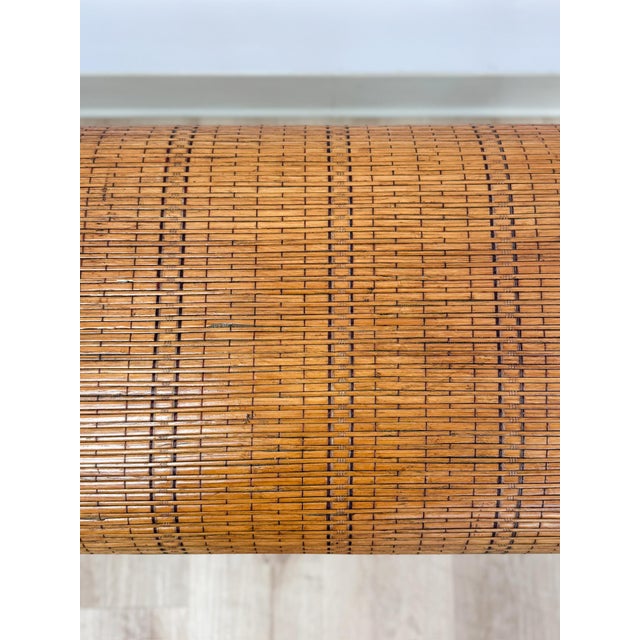 French Style Bentwood Rattan Woven Bench Vintage MCM 1960s Accent Boho Design For Sale - Image 9 of 11