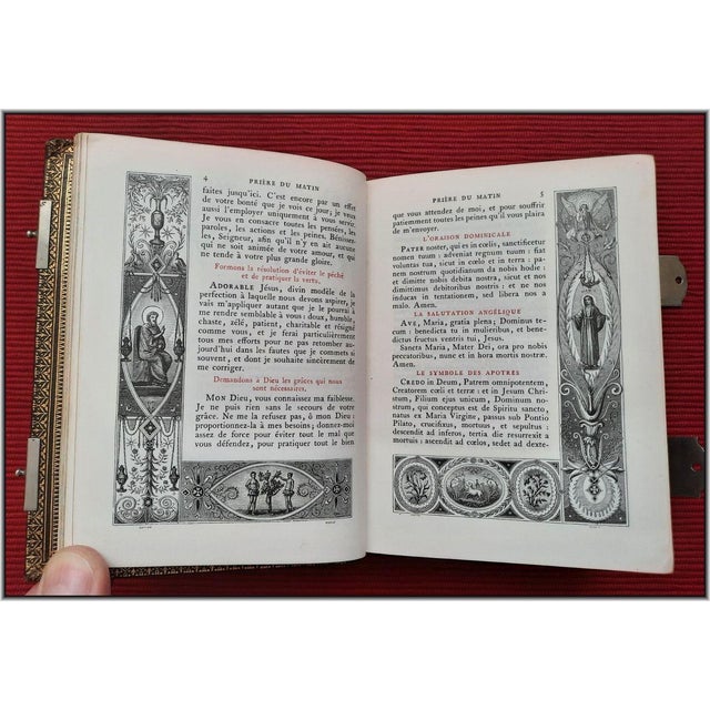 (1881) Silver Clasped Christian Roman Missal - Fine Binding Illustrated Antique Christian Bible Art For Sale - Image 16 of 18