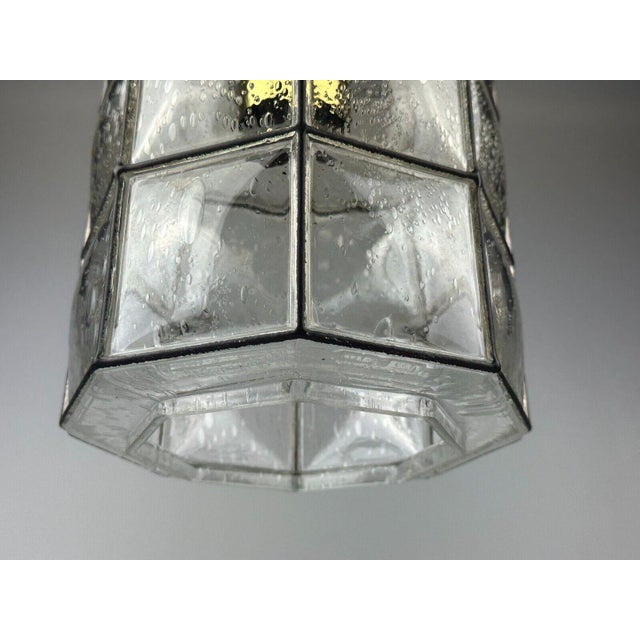 Space Age Ceiling Lamp in Glass and Brass from Glashütte Limburg, Germany, 1960s-1970s For Sale - Image 10 of 18