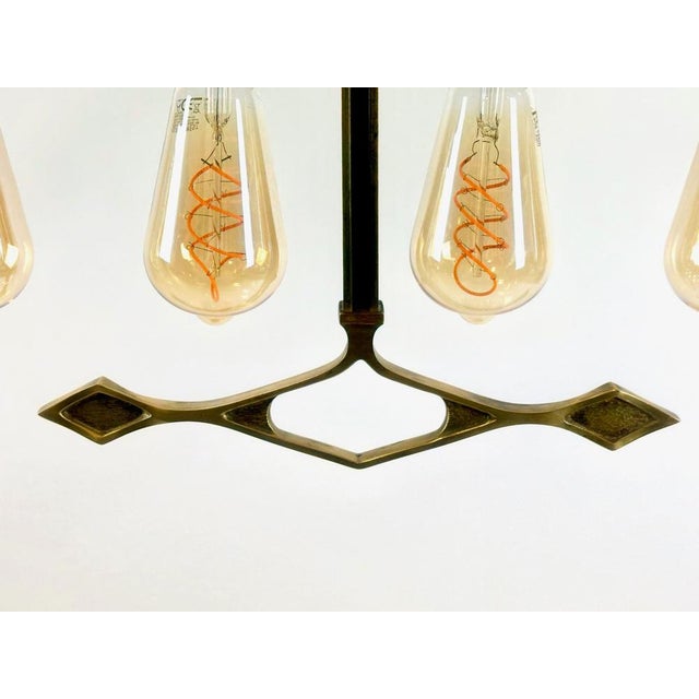 Art Deco Full Brass Adjustable Counterweight Pendant Lamp, 1930s For Sale - Image 17 of 18