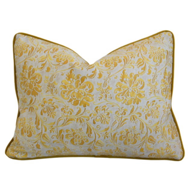 Textile Mariano Fortuny Cimarosa Italian Botanical Feather/Down Pillow For Sale - Image 7 of 7