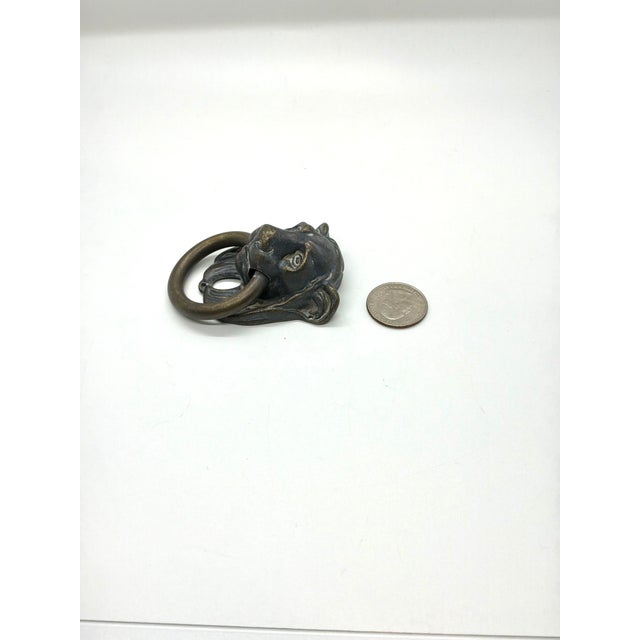 Transitional Henredon Lion Pull Aged Pewter/Brass For Sale - Image 3 of 5
