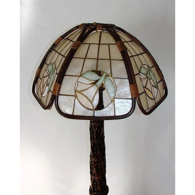 Floor Lamp in Rattan , 1950s For Sale - Image 4 of 8